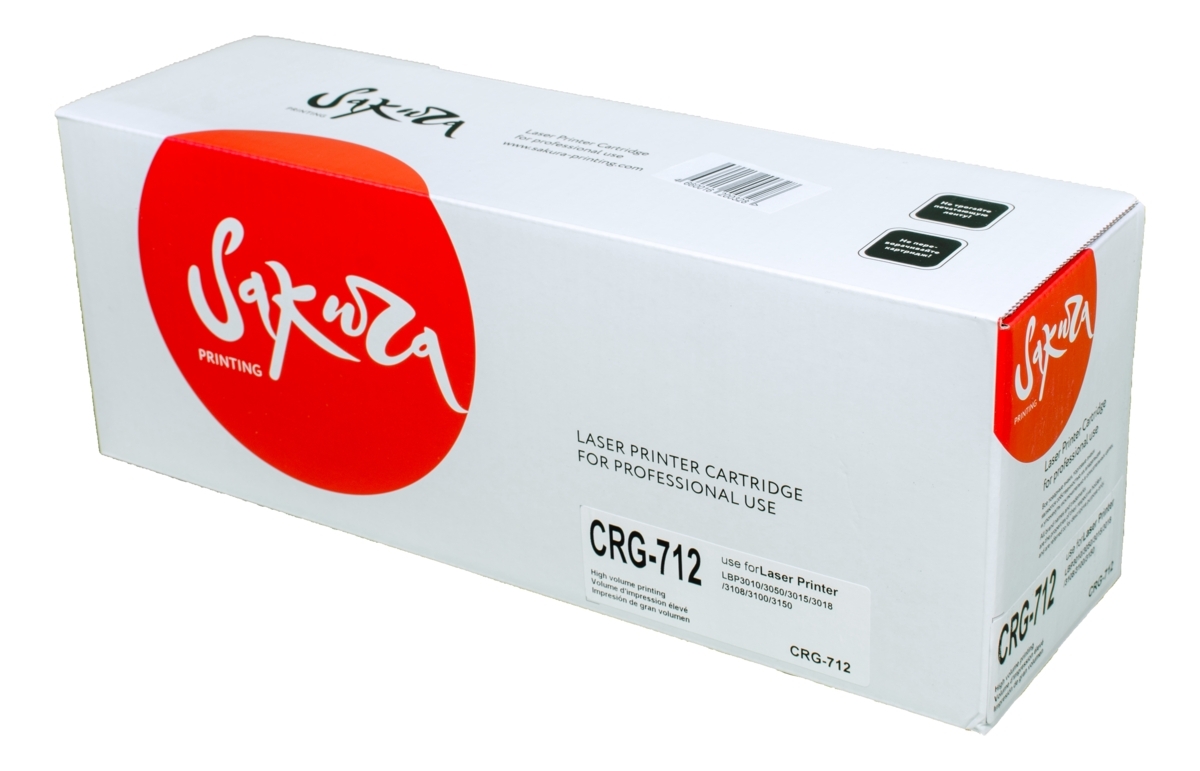 Картридж лазерный Sakura CRG712 для Canon LBP3010,LBP3100, черный, 1500 к.
