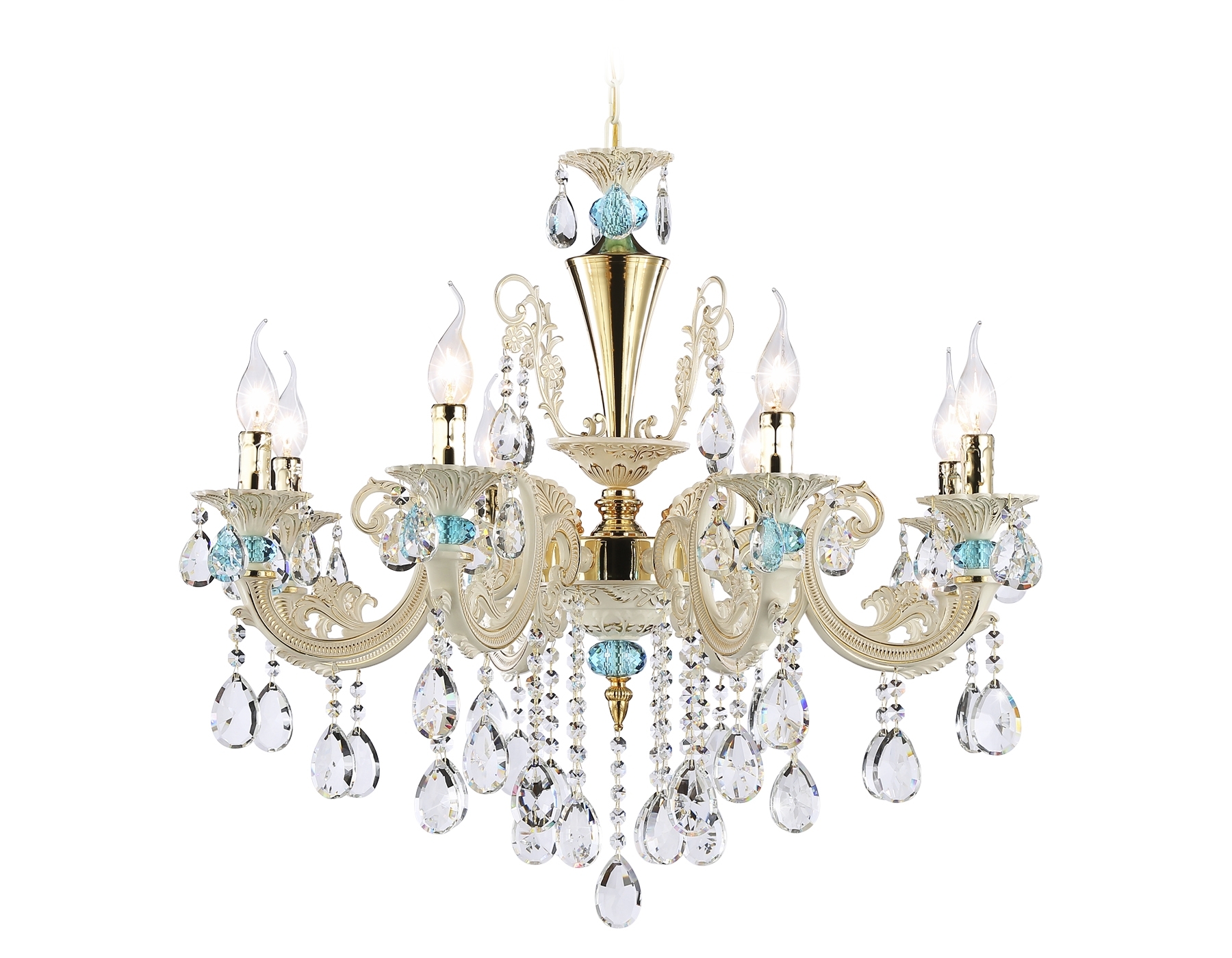 Светильник Ambrella light TR4926/8 GD/WH/CL золото/белый/прозрачный E14*8 max 40W D740*630