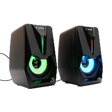 Акустическая система 2.0 Gembird SPK-303, 6Вт, пластик, рег.громкости, LED подсветка, черный