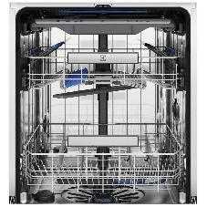 Встраиваемая посудомоечная машина ELECTROLUX EEG88600W/Встраиваемая полногабаритная посудомоечная машина, загрузка на 14 комплектов посуды, сенсорное управление, 8 программ, 59.6x56x82 см, черный, сушка: с открыванием дверцы, индикация на полу: проекция дисплея