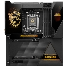 Материнская плата MSI MEG X870E GODLIKE, AM5, AMD X870E, 4xDDR5, 4xSATA, 7xM.2, 2xPCIe 5.0 x16, 1xPCIe 4.0 x4, 2xUSB-C DP, 1x10G LAN, 1x5Gb LAN, Wi-Fi 7, Bluetooth 5.4, 2xUSB-C 40Gbps, 5xUSB-C 10Gbps, 1xUSB-C 20Gbps, 8xUSB-A 10Gbps, 4xUSB-A 5Gbps, 4xUSB-A 2.0, 1xS/PDIF, 2x3.5 мм, 7.1, E-ATX