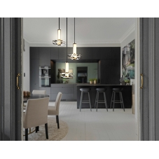 Подвесной светодиодный светильник Ambrella light LH31012/3 GR/SM серый/дымчатый 35W 3000K D450*1790