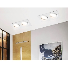 Встраиваемый поворотный точечный светильник Ambrella light TN102745/2 WH белый IP20 GU5.3/2 180*95*25