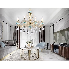 Светильник Ambrella light TR4926/8 GD/WH/CL золото/белый/прозрачный E14*8 max 40W D740*630