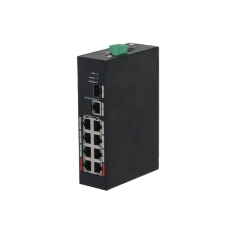 Коммутатор Dahua DH-PFS3110-8ET-96, 8×100 Мбит/с + 2×1 Гбит/с, неуправляемый