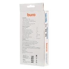 Сетевой фильтр Buro 800SH-1.8-W 1.8 м, 8 розеток, белый, коробка