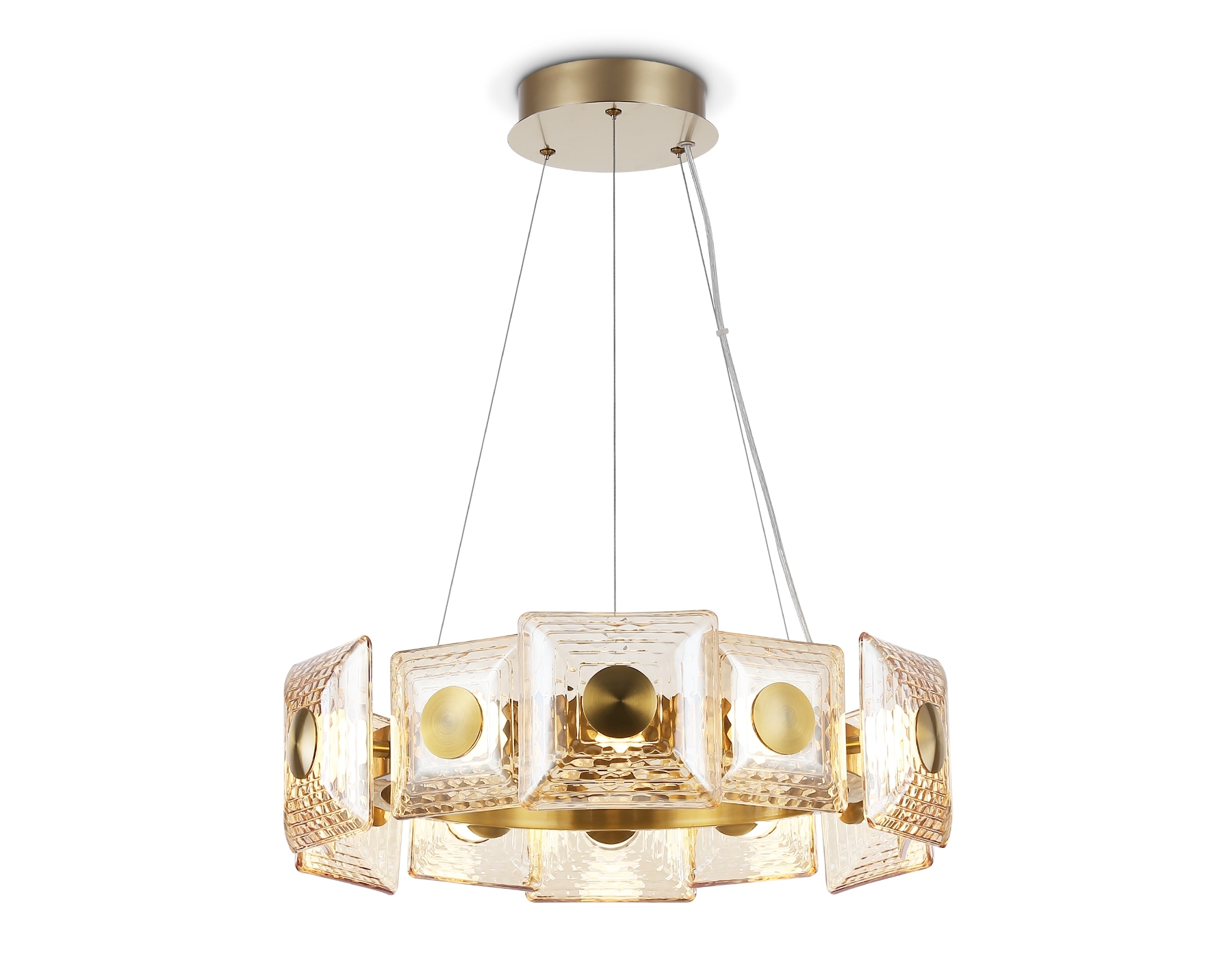 Светильник Ambrella light LH31021 BS/TI латунь/янтарь 56W 3000K D570*150