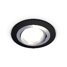 Комплект встраиваемого поворотного светильника Ambrella light XC7622082 SBK/PSL черный песок/серебро полированное MR16 GU5.3 (C7622, N7003)