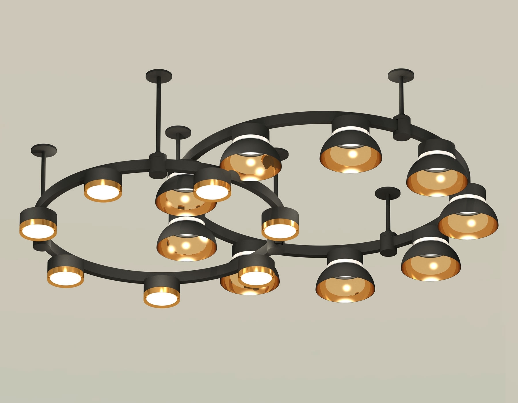 Светильник Ambrella light XR92221110/16 SBK/PYG/CL черный песок/золото желтое полированное/прозрачный GX53