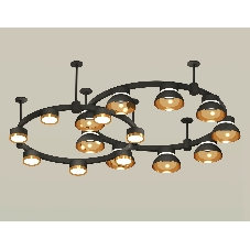 Светильник Ambrella light XR92221110/16 SBK/PYG/CL черный песок/золото желтое полированное/прозрачный GX53