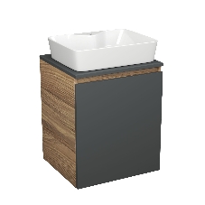 Тумба Bau Dream Blackwood 50 графит, раковина BAU Cerama 48х37 белая
