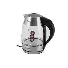Чайник электрический Centek CT-0059 London, стекло, 1.8л, 2200Вт, LED-подсветка, отделка нерж.