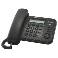 Телефон проводной Panasonic KX-TS2358RUB черный АОН,Caller ID,ЖКД,блокировка набора,выключение микрофона,кнопка 