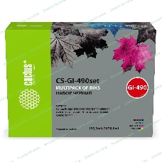 Чернила Cactus CS-GI-490SET (1х135 мл, 3х70 мл) голубой/пурпурный/желтый/черный набор 4x345мл для Canon PIXMA G1400/G1410/G1411/G2400/G2410/G2411/G3400/G3410/G3411/G4400/G4410/G4411