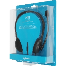 Гарнитура Logitech H111 чёрный, проводная, 3.5 мм