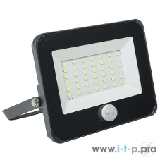 Прожектор IEK LPDO602-50-65-K02 СДО 06-50Д светодиодный черный с датчиком движения IP54 6500K