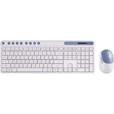 Комплект клавиатура+мышь Smartbuy 107AG беспроводной, USB, 1200 DPI, бело-голубой