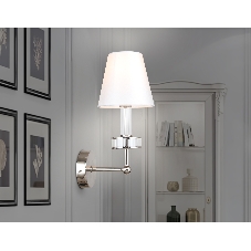 Настенный светильник Ambrella light LH71005 BN/WH никель/белый E14 max 40W 210*150*355