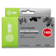 Картридж струйный Cactus CS-PGI1400XLBK черный (36 мл) для HP Canon MB2050/MB2350/MB2040/MB2340