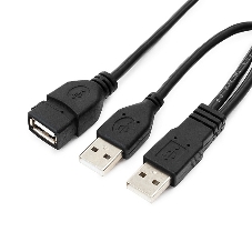 Кабель удлинитель USB 2.0 2xAM/AF 1.8м Gembird PRO, позол.конт., черный, пакет