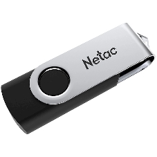 Флешка USB Netac U505 (NT03U505N-128G-30BK), 128Gb, USB 3.0, R/W 110/45, черный/серебристый