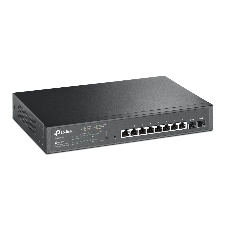 Коммутатор TP-Link JetStream 10-Port Gigabit Smart Switch with 8-Port PoE+, 8× Gigabit PoE+ Ports, 2× Gigabit SFP Slots, 802.3at/af, 150 W PoE Power, 1U 13-inch Rack-mountable Steel CaseIntegration with Omada SDN Controller, 802.1Q VLAN, STP/RSTP/MSTP, IGMP Snoopi