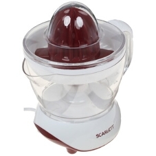 Соковыжималка Scarlett SC-JE50C06 белый/коричневый, цитрусовая, 25 Вт, 700 мл, механическое