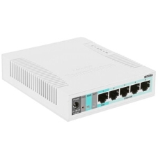 Коммутатор сетевой MikroTik RB260GS RouterBOARD 260GS 5-port Gigabit smart switch with SFP cage, SwOS, plastic case, PSU