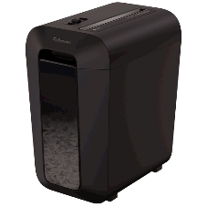 Шредер Fellowes PowerShred LX65 черный (секр.P-4)/перекрестный/10лист./22лтр./скрепки/скобы/пл.карты
