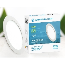 Светильник встраиваемый DLR 15W 4200K 185-250V (150W) (D190mm/A170mm)