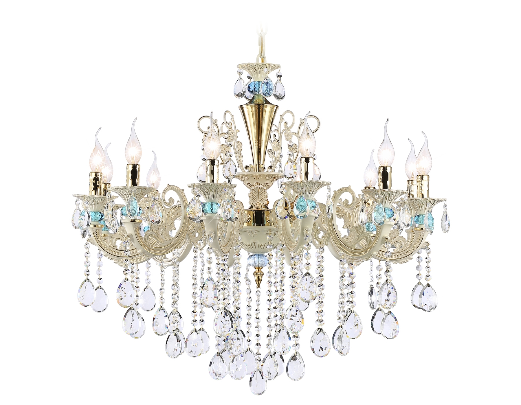 Светильник Ambrella light TR4929/12 GD/WH/CL золото/белый/прозрачный E14*12 max 40W D910*680
