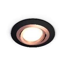 Комплект встраиваемого поворотного светильника Ambrella light XC7622084 SBK/PPG черный песок/золото розовое полированное MR16 GU5.3 (C7622, N7005)