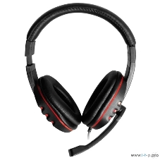 Гарнитура Oklick HS-L380G черный/красный 1.8м мониторы оголовье (JD-032)
