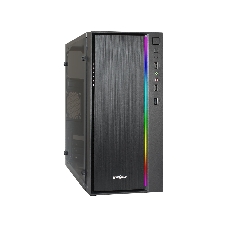 Компьютерный корпус Minitower ExeGate mEVO-9301 Black-RGb light, ATX, (500NPX), 2*USB+1*USB 3.0, HD Audio