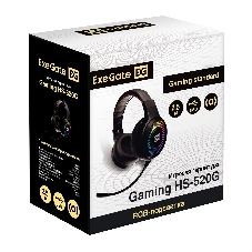 Гарнитура ExeGate Gaming HS-520G чёрный, проводная, 2 x mini jack 3.5 мм + USB, подсветка, регулятор громкости
