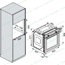Встраиваемый духовой шкаф Kuppersberg HF 609 B, High-Tech, объем 80 л, 10 режимов работы, телескопические направляющие, цифровой таймер, 2 стекла в дверце, утапливаемые переключатели, энергоэффективность А, черный