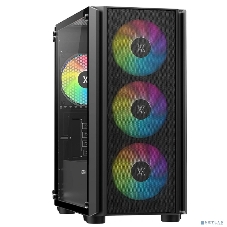 Компьютерный корпус XASTRA A402M 4FRGb Black mATX/Mesh/full-size TG/4x120мм FRGb fans/A402M-4FC12F-BK