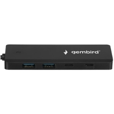 Разветвитель USB3.1 Gembird UHB-C425, 2xUSB, 2xType-C, с доп.питанием (порт Type-C), кабель Type-C 19см