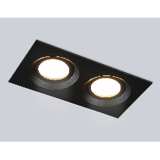 Встраиваемый поворотный точечный светильник Ambrella light TN102746/2 BK черный IP20 GU5.3/2 180*95*25