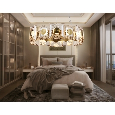 Светильник Ambrella light LH31021 BS/TI латунь/янтарь 56W 3000K D570*150