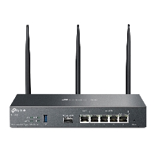 VPN-маршрутизатор TP-Link ER706W Omada с гигабитными портами и поддержкой Wi-Fi AX3000, 1 гиг. SFP WAN/LAN, 1 гиг. RJ45 WAN, 4 гиг. RJ45 WAN/LAN, USB 3.0, до 574 М/с на 2,4 ГГц + до 2402 М/с