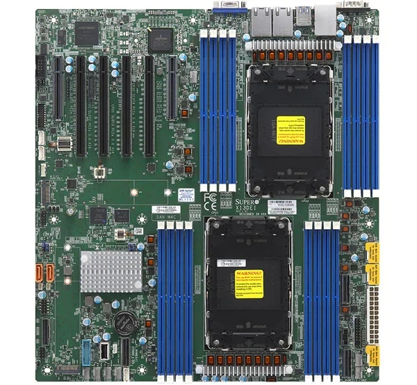 Материнская плата Supermicro X13DEI, LGA4677, Intel C741, 16xDDR5, 10xSATA, 2xM.2 PCIe 4.0 x2, 4xPCIe 5.0 x16, 2xPCIe 5.0 x8, 1xD-Sub, 2x 1Gb LAN, 4xUSB 3.0, 1xUSB 2.0, 1xCOM, E-ATX