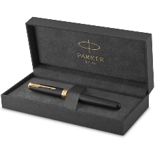 Ручка роллер Parker Sonnet Core T528 (CW1931518) Matte Black GT, F, черные чернила, подарочная коробка