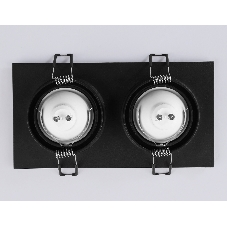 Встраиваемый поворотный точечный светильник Ambrella light TN102746/2 BK черный IP20 GU5.3/2 180*95*25