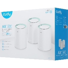 Бесшовный Mesh роутер Cudy M1500 (M1500(3-PACK)) AX1500 10/100/1000BASE-TX (упак.:3шт)