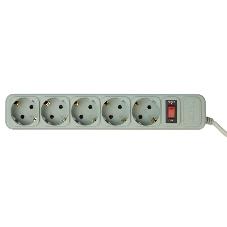 Сетевой фильтр PC Pet AP01006-E-GR 1.8м, 5 розеток, серый