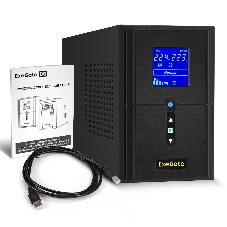 Источник бесперебойного питания (инвертор, синус, для котла) ExeGate SineTower SN-1000.LCD.AVR.2SH.1C13.USB 1000VA/800W, чистая синусоида, LCD дисплей, AVR, 2*Schuko+1*C13, USB, линейно-интерактивный, черный