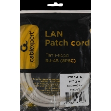 Патч-корд UTP Cablexpert PP6U-2M cat.6, 2м, литой, многожильный, серый