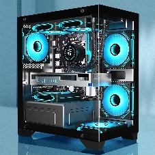 Компьютерный корпус Minitower ExeGate i3 SEA LE-NPX550 (mATX, БП 550NPX, 1хUSB+1хUSB 3.0, HD аудио, черный, передняя и боковая панели - закаленное стекло)