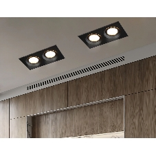 Встраиваемый поворотный точечный светильник Ambrella light TN102746/2 BK черный IP20 GU5.3/2 180*95*25